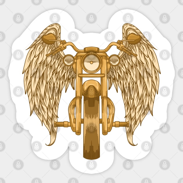 Motorcycle with Angel wings Sticker by Markus Schnabel